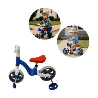Imagem de Bicicleta Infantil de Equilíbrio Azul 2 em 1 com Rodinhas - UNITOYS