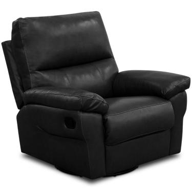 Imagem de Poltrona do Papai Reclinável Elétrica e Giratória Oliver D06 Couríssimo Preto - Lyam Decor