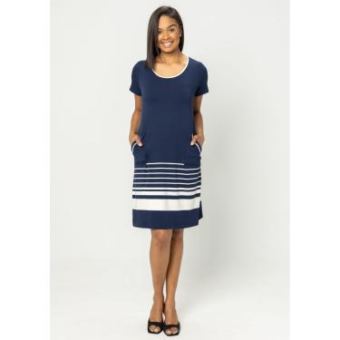 Imagem de Vestido Pau a Pique Listrado Azul Marinho