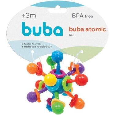 Imagem de Brinquedo Bola Atomic C/ Chocalho e Mordedor Flexível para Bebes - Bub