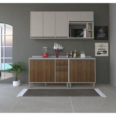Imagem de Cozinha Modulada Compacta 4 Peças Com Tampo Linea Luciane Mó Patina Ff