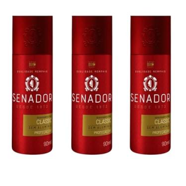 Imagem de Kit 3 Desodorante Spray Senador Classic 90ml
