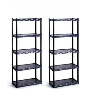 Imagem de Kit 2 Estantes Com 5 Prateleiras | PláStico Modular Organizador | Para Cozinha E Quarto(KIT c/ 5 Prateleiras)