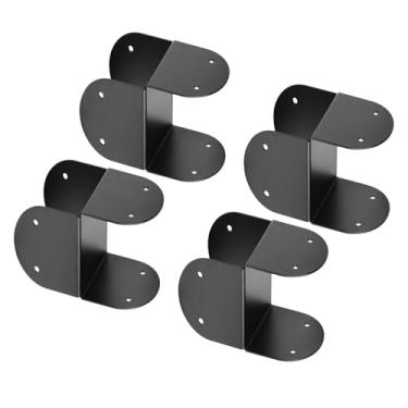 Imagem de Generic 4 peças de tampas de poste, suportes de amarração, conector de âncora de, suporte de base de poste de fixação para vigas, grades de estrutura,