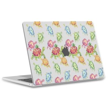 Imagem de OFQKOAKS Compatível com MacBook Pro de 13 polegadas M2 2025, 2024-2016 A2338 M1 A2251 A2289 A2159 A1989 A1708 A1706, capa de laptop fofa tartaruga colorida para MacBook Pro de 13,3 polegadas