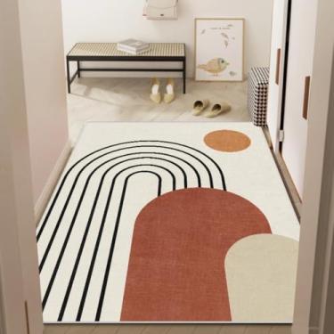 Imagem de tapete para a porta de entrada é um tapete doméstico com um toque luxuoso e aconchegante para o hall de entrada (80 x 120 cm, 2,6 x 3,9 pés/CQR478)