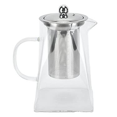 Imagem de Chaleira de chá de vidro transparente, fogão térmico, cafeteira, filtro de malha, infusor, jarro para casa, escritório, hotel (950 ml)