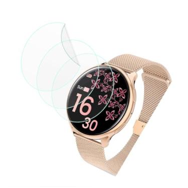 Imagem de Futanwei Película protetora de tela para relógio inteligente RifePhi S53 de 3,5 cm [pacote com 3] película PET transparente HD [antiimpressões digitais] [antiarranhões] [sem bolhas] compatível com