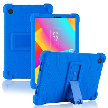Imagem de ATOOZ Capa infantil TCL Tab 8 LE (9137W/9132X), silicone macio com suporte ajustável para PC TCL Tab 8 Wifi/8V/8 Plus (azul)