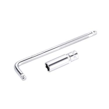 Imagem de Conjunto de 2 peças de acessórios de soquete, 11 mm, soquete profundo de 6 pontos, cabo de extensão em forma de L de 15 cm com unidade de 0,6 cm
