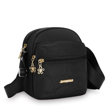 Imagem de Bolsa mensageiro de nylon pequena quadrada tiracolo ombro preto