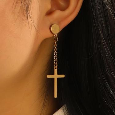 Imagem de Brincos pendentes de cruz de aço inoxidável para mulheres e homens, brincos magnéticos hipoalergênicos para mulheres, brincos modernos para homens, Halloween, Natal, aniversário, presentes