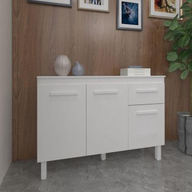 Imagem de Balcão De Cozinha 3 Portas 2 Gavetas Armário Multiuso Vivian Branco