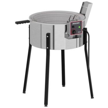 Imagem de Fritadeira Tacho Elétrica Metalcubas 15 Litros 5500W Cuba de Alumínio 