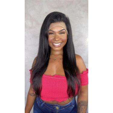 Imagem de Peruca Lace Front Cabelo Humano Charlote - 60 cm, Densidade 150, Liso 