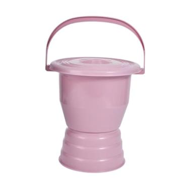 Imagem de oshhni Cuspideira com tampa, vaso sanitário com bordas lisas, prático, mictório noturno para adultos, quarto de, Vermelho