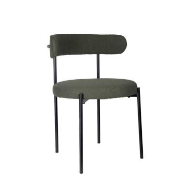 Imagem de Cadeira Para Cozinha Em Aço Estofada Serena Verde Oliva - Preto