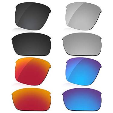 Imagem de LenzReborn Lente polarizada de substituição para óculos de sol Oakley Thinlink OO9316 - preto escuro + cinza prata + vermelho fogo + azul gelo