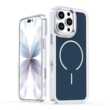 Imagem de COTDINFOR Capa magnética para iPhone 16 Pro Max, compatível com controle de câmera MagSafe TPU transparente e traseira fosca suave antiimpressão digital à prova de choque para iPhone 16 Pro Max 6,9