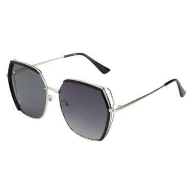 Imagem de Óculos de Sol Femininos Oversized com Armação Degradê e Proteção UV400, Modelo 001