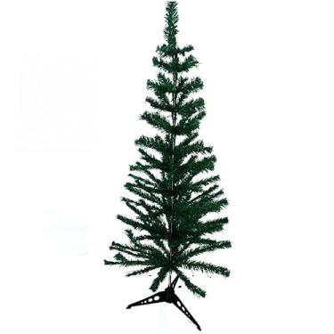 Imagem de Árvore de Natal Verde 120cm Galhos - Pinheiro Artificial com Base Plástica para Decoração Natalina e Enfeites