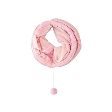 Imagem de Túnel Interativo para Gatos, Coelhos e Pets – Dobrável, Macio e Divertido | Playground Pet (Rosa)