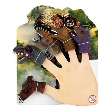 Imagem de Brinquedo Dedoches Fantoche De Dedo Kit 5 Peças Animais Baby - DM Toys