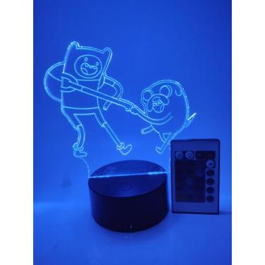 Imagem de Luminária de mesa Hora da Aventura 16 cores e controle remoto - woodba
