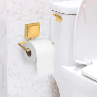 Imagem de Porta Rolo De Papel Higiênico Em Aço Dourado Fosco - Arthi