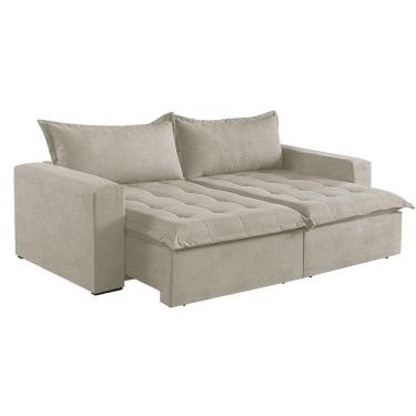 Imagem de Sofá Cama 2 Lugares Retrátil Reclinável Linho M-184 Martins Creme