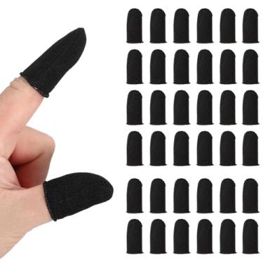 Imagem de PATIKIL Manga de dedo para controle de polegar, pacote com 120 luvas de dedo para jogos móveis, luvas de ponta de fibra prateada, anti-suor, respirável para dispositivos de tela sensível ao toque