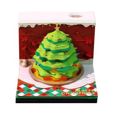 Imagem de Calendário de mesa OKYUK 2025 3D Art com luz LED e bloco de notas