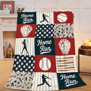 Imagem de Cobertor de beisebol, supermacio, quente, fofo, flanela, bola de flanela, cobertor esportivo, aconchegante, felpudo, para casa, cobertores de cama, presentes para adolescentes, meninos, mulheres