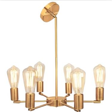 Imagem de Pendente Lustre De Teto E-27 Dourado 5 Lâmpadas Quarto Sala Dourado