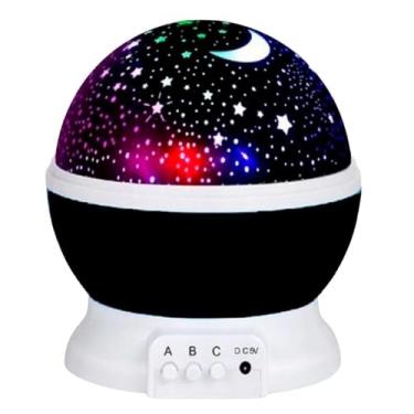 Imagem de Luminária Abajur Projetor Estrela 360º Projeção de Galáxia e Céu Estrelado para Decoração e Ambiente Relaxante (Preto)