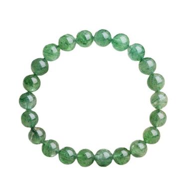 Imagem de Pulseira de quartzo de morango verde natural, 8 mm, miçangas