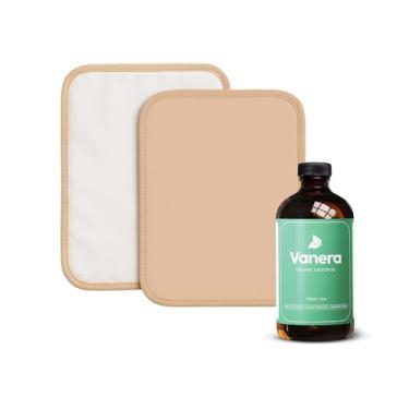 Imagem de Vanera Kit de óleo de rícino para pernas – Óleo de rícino orgânico + envoltório reutilizável para pernas, parte interna de algodão macio, alças ajustáveis, rotina doméstica