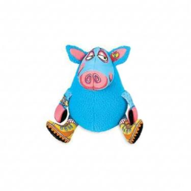 Imagem de Brinquedo Fat Cat Gruntley's Para Cães Porquinho Azul Com Apito de Pelúcia para pets Cães Pequenos e grandes