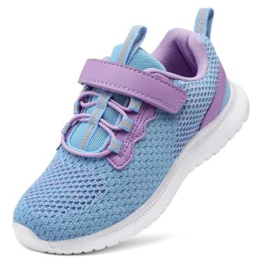 Imagem de RUNSIDE Sapatos desportivos para meninos e meninas, leves, atléticos, para caminhar/correr (bebés/meninos pequenos/meninos grandes), azul, 35 EU