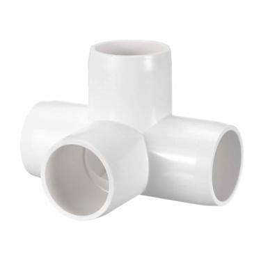 Imagem de Kozelo 1 pacote de encaixe de tubo de cotovelo de PVC SCH40 de 3,8 cm, encaixe cruzado de saída lateral de canto de cotovelo de PVC de 4 vias, conectores de tubo de grau de móveis para projeto DIY