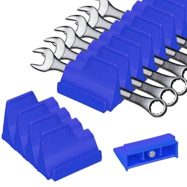 Imagem de Organizador de chaves magnéticas de 40 peças para gavetas de caixa de ferramentas – Suporte de chave modular com etiquetas SAE e métricas e base magnética forte, rack de armazenamento de ferramentas