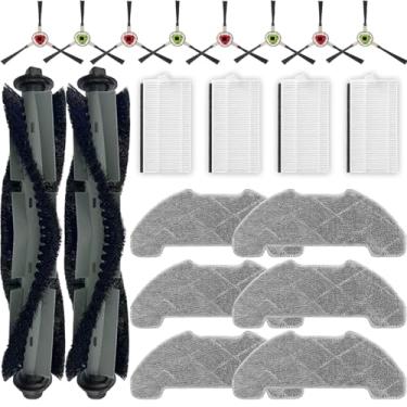 Imagem de Homruich Acessórios para aspirador de pó robô Airrobo P30, 2 escovas principais, 4 filtros, 6 almofadas de esfregão, 8 escovas laterais, kit de substituição P30, 20 peças