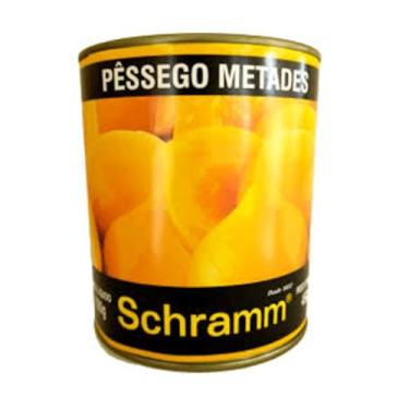 Imagem de Schramm Pêssego em Calda Metades, Peso Drenado 450g, Peso Líquido 830g, Conserva em Lata