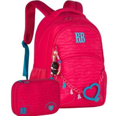 Imagem de Kit Mochila Rebecca Bonbon Costas Estojo Box Meninas Rosa
