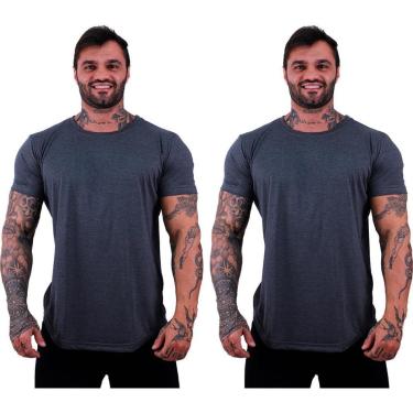 Imagem de Kit 2 Camiseta Longline MXD Conceito Slim Cores Básicas e Mescladas Lisas-Masculino