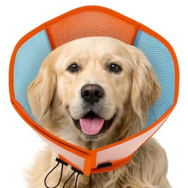 Imagem de AOFITEE Cone para cães – Cones macios para cães após a cirurgia, cones confortáveis para cães grandes pararem de lamber, coleira de cone macio ajustável, coleira elisabetana para cicatrização de