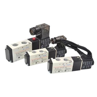 Imagem de Válvula solenoide elétrica de 5/2 vias válvula de controle de reposição 4V210-08 4V310-10 4V410-15 Válvula de despejo à prova d'água a gás e à prova de poeira (24V, 4V410-15)