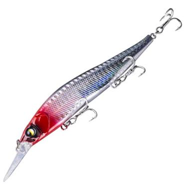 Imagem de Iscas Jerkbait para Peixes Bass Isca Artificial Dura Minnow com Mergulho Médio Gancho Triplo Movimento de Balanço Ação Natação Realista Equipamento Pe