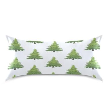 Imagem de Blueangle Fronha de cetim de árvore de Natal para cabelo e pele, fronha de seda, tamanho king (50,8 x 101,6 cm) - Capas de almofada de cetim refrescantes com fecho de envelope (788)