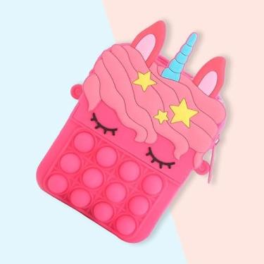 Imagem de Bolsa tiracolo colorida de unicórnio com alça ajustável, bolsa de silicone à prova d'água, fecho de zíper, forro de poliéster, Colorido 6, Medium, uso diário